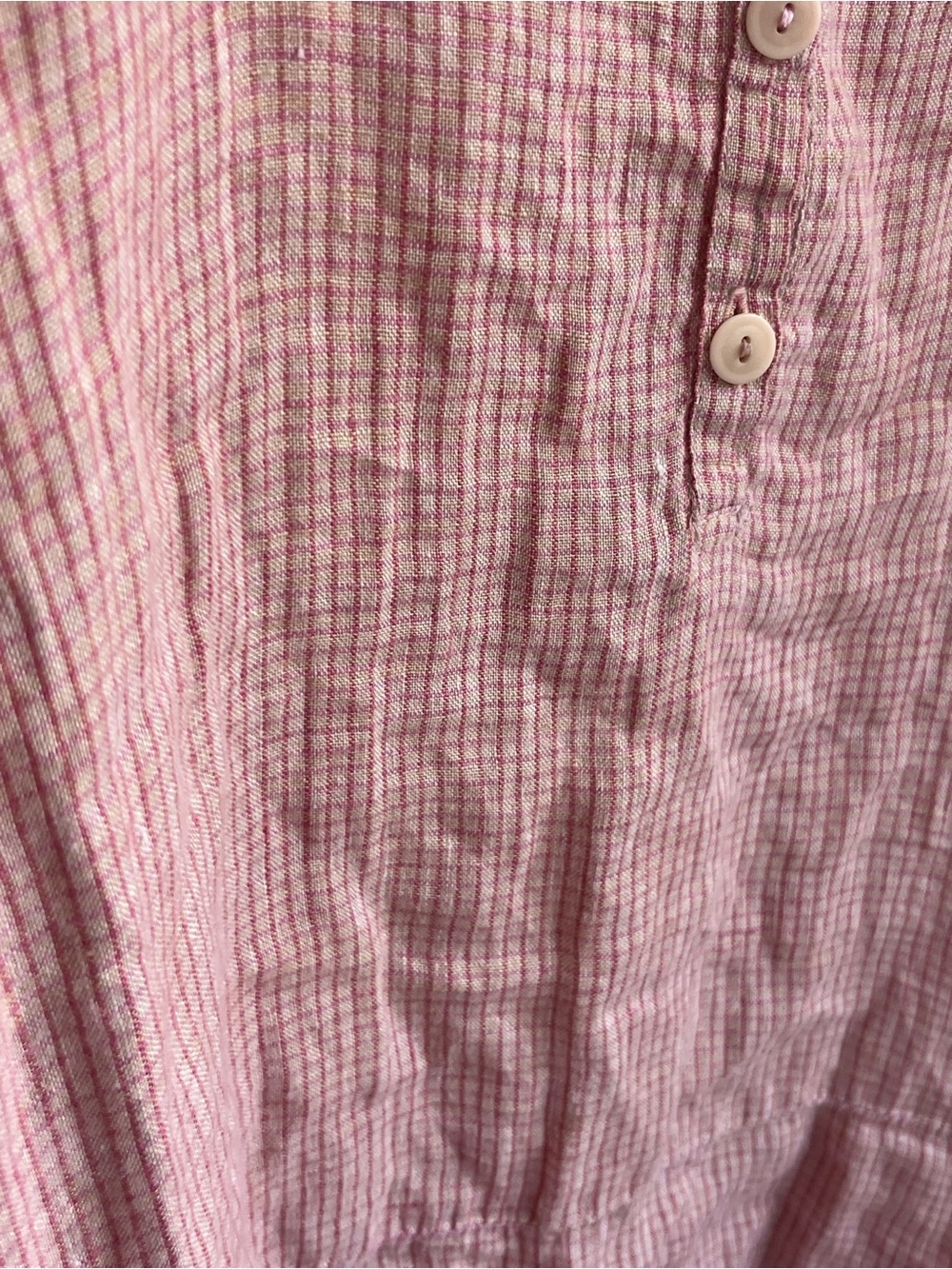 FLAX 100% Linen Pink Plaid Tunic Dress XL Pockets Lagenlook Like New - Picture 6 of 8